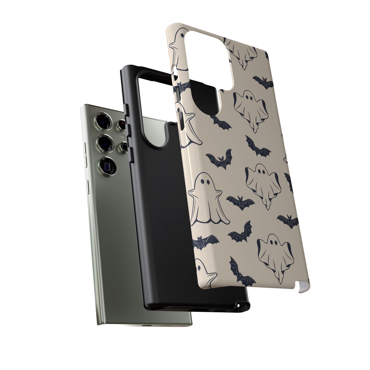 Halloween Phone Case, Ghosts and Bats, Cute Phone Cover, Spooky Accessories, Fall Decor, Gifts for Her, Halloween Party - MaisonThreadory