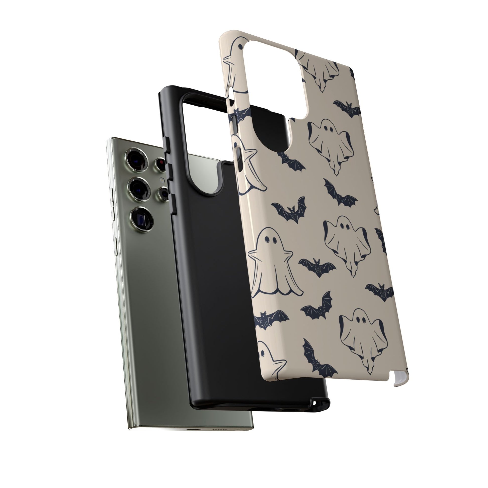 Halloween Phone Case, Ghosts and Bats, Cute Phone Cover, Spooky Accessories, Fall Decor, Gifts for Her, Halloween Party - MaisonThreadory