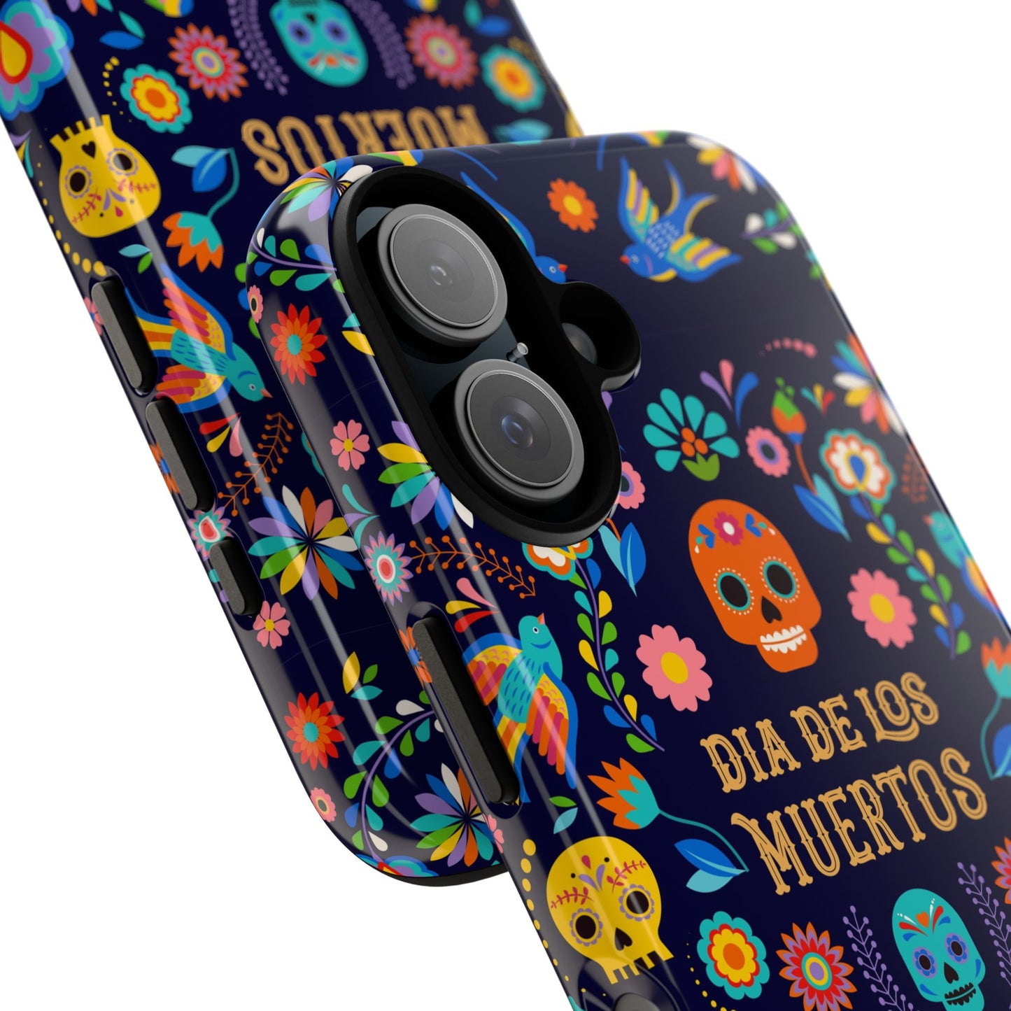 Colorful Dia de los Muertos Phone Case, Skull Design, Floral Phone Cover, Sugar Skull Accessories, Day of the Dead Gift