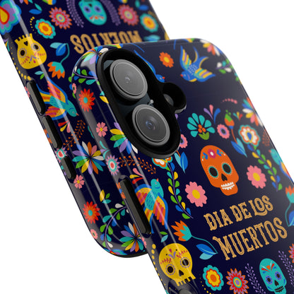 Colorful Dia de los Muertos Phone Case, Skull Design, Floral Phone Cover, Sugar Skull Accessories, Day of the Dead Gift