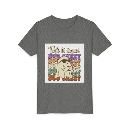 Youth Short Sleeve Tee with Fun Boo Sheet Design, Cool Summer Top, Humorous Kids Apparel, Gift for Halloween, Casual Wear, Playful T-Shirt - MaisonThreadory