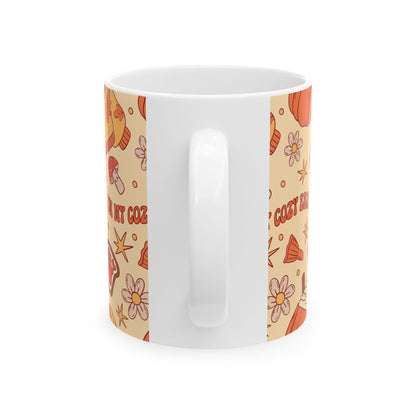 Cozy Vibes Ceramic Mug - Fall Inspired Drinkware, Perfect for Autumn, Gifts for Coffee Lovers, Cute Hot Chocolate Cup, 'In My Cozy Era' - MaisonThreadory