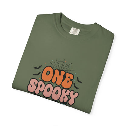 Unisex Halloween T-Shirt, One Spooky Mama Tee, Casual Fall Apparel, Gift for Moms, Halloween Festivities, Spooky Season Shirt