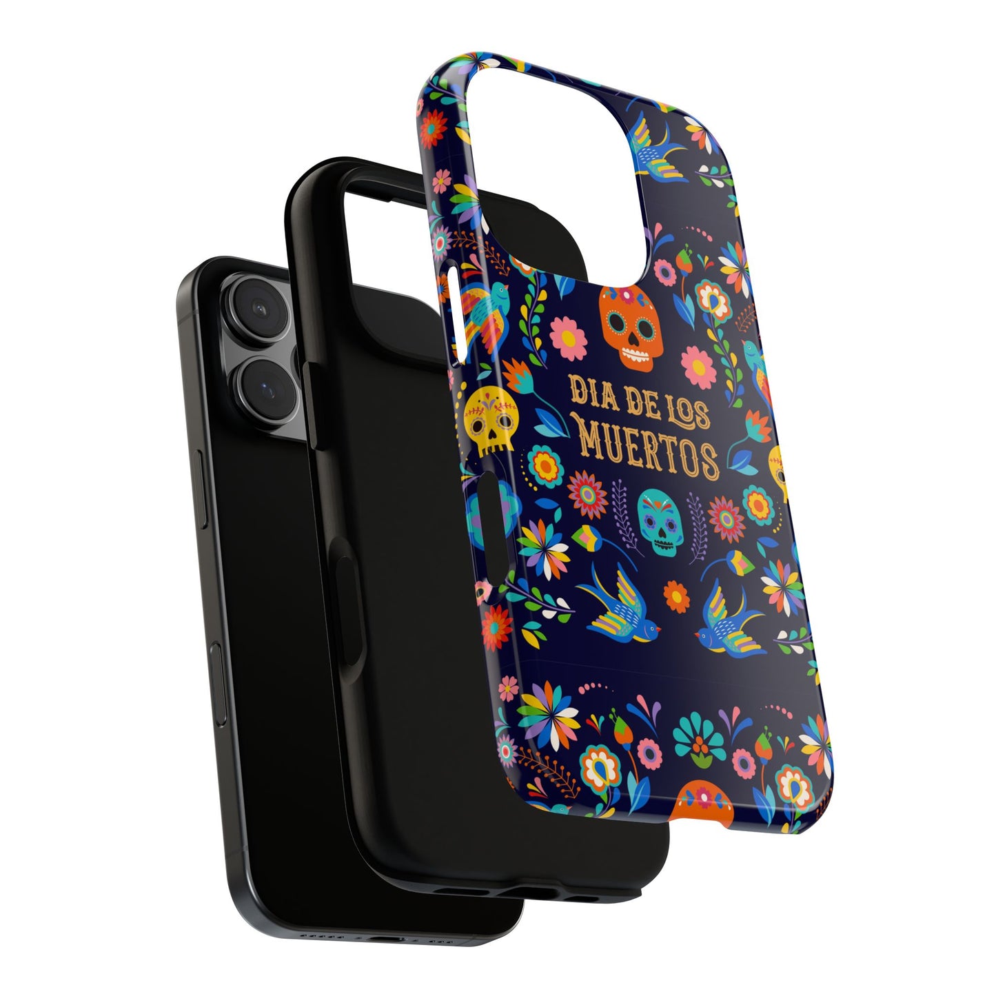 Colorful Dia de los Muertos Phone Case, Skull Design, Floral Phone Cover, Sugar Skull Accessories, Day of the Dead Gift