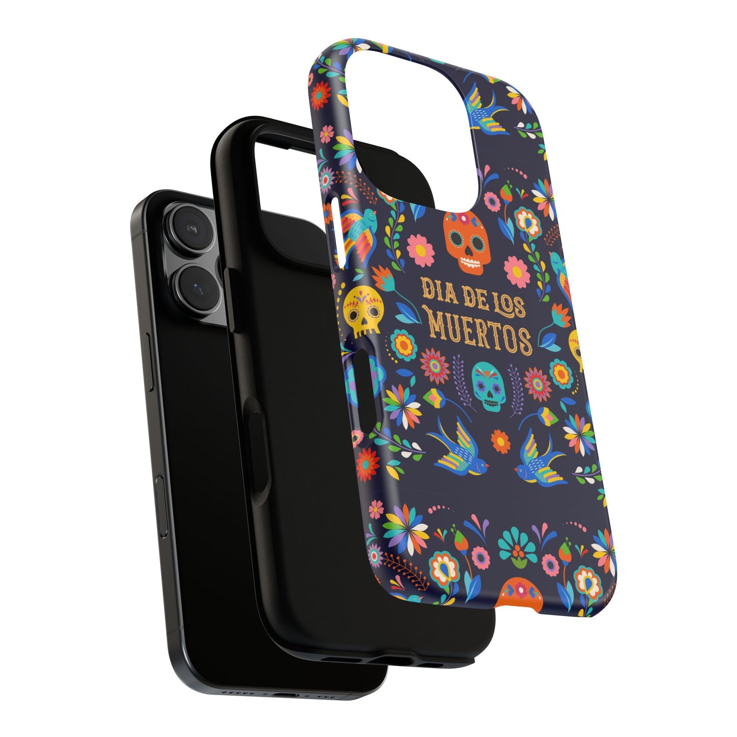 Colorful Dia de los Muertos Phone Case, Skull Design, Floral Phone Cover, Sugar Skull Accessories, Day of the Dead Gift