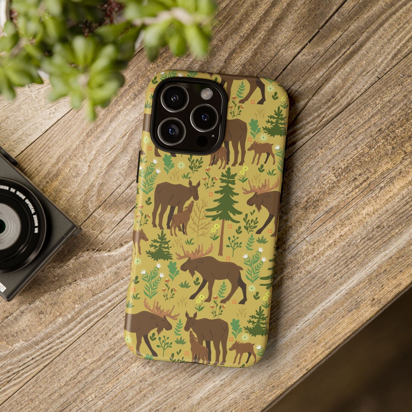 Moose Phone Case - Nature Lover's Accessory, Gifts for Outdoorsy Friends, Wildlife Decor, Eco-Friendly Cover, Forest Adventure Gear - MaisonThreadory