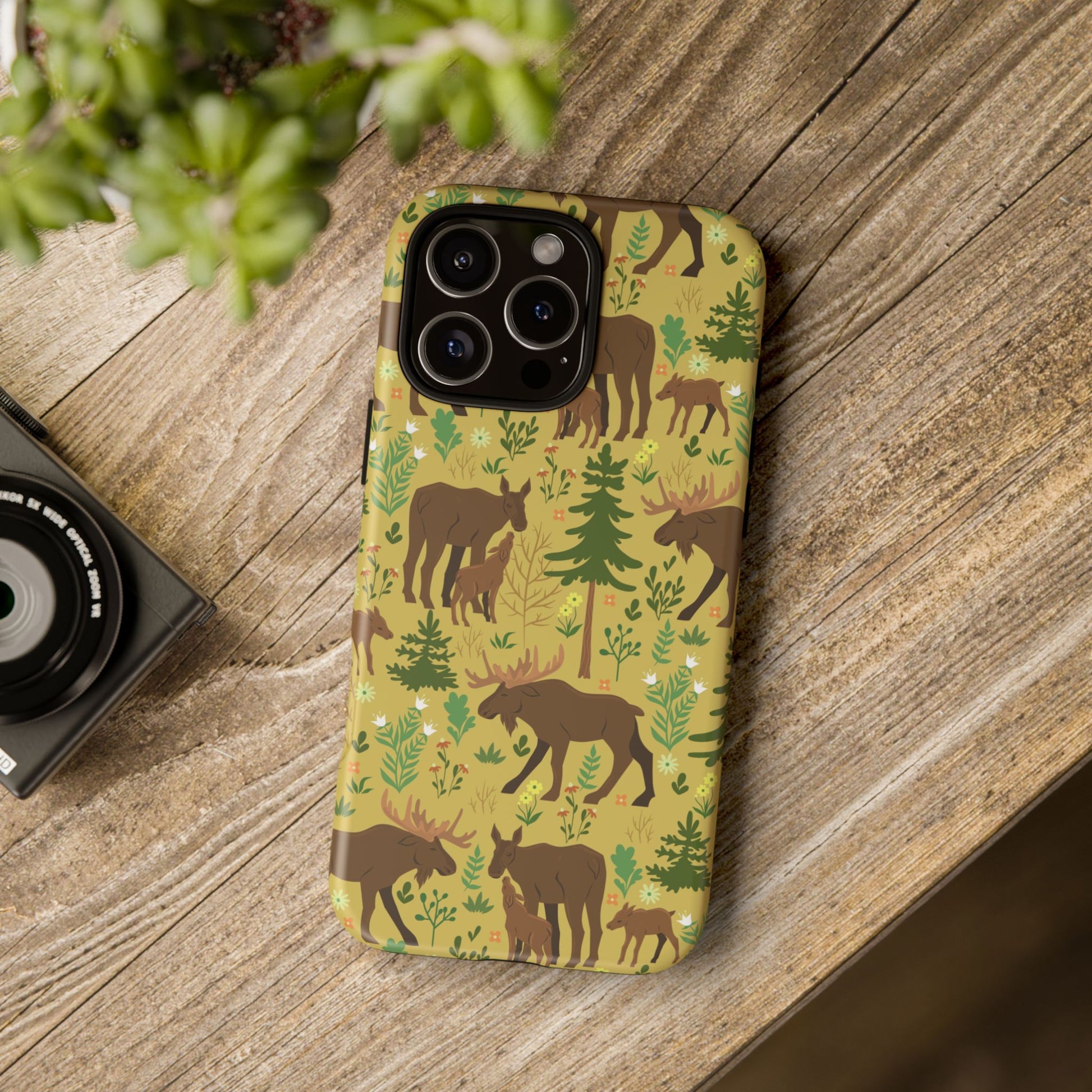 Moose Phone Case - Nature Lover's Accessory, Gifts for Outdoorsy Friends, Wildlife Decor, Eco-Friendly Cover, Forest Adventure Gear - MaisonThreadory