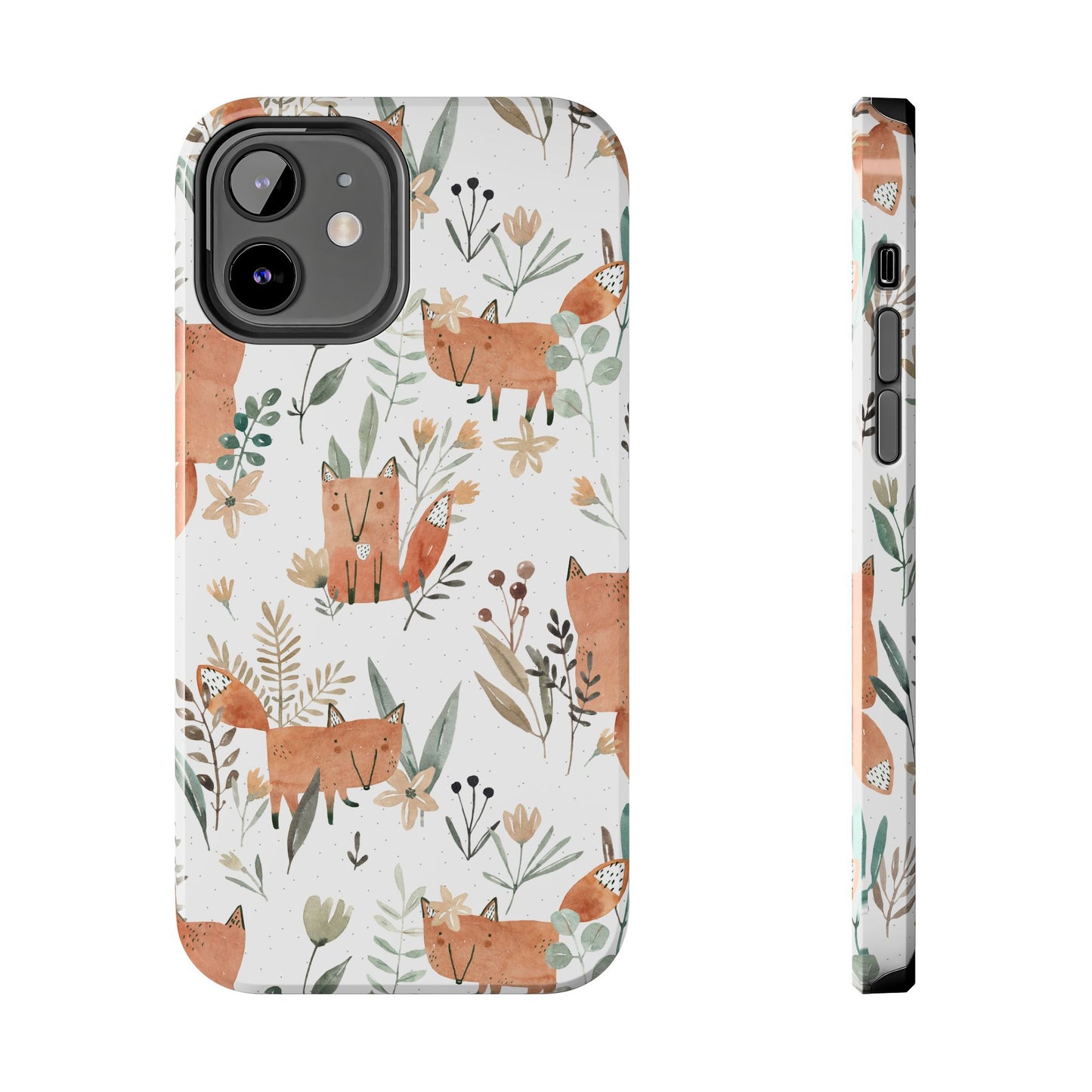 Floral Fox Phone Case, Tough Phone Cases for Nature Lovers, Cute Animal Phone Cover, Gift for Friends, Wildflower Design
