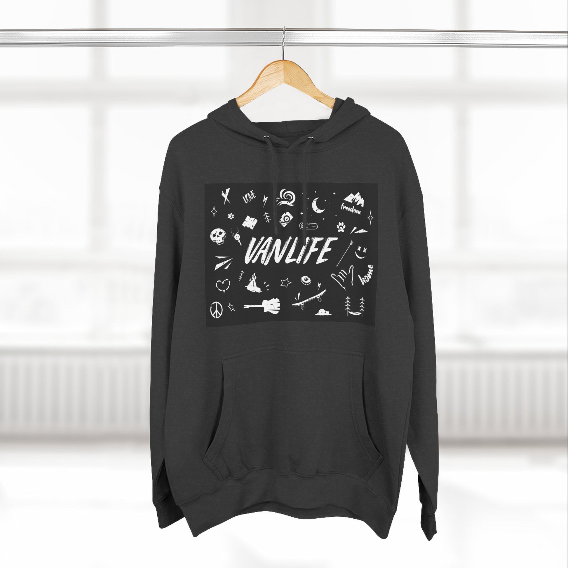 Vanlife Adventure Hoodie - Cozy Fleece Sweatshirt for Travel Lovers, Outdoor Enthusiasts, Camping, Road Trips, Gift for Explorer - MaisonThreadory