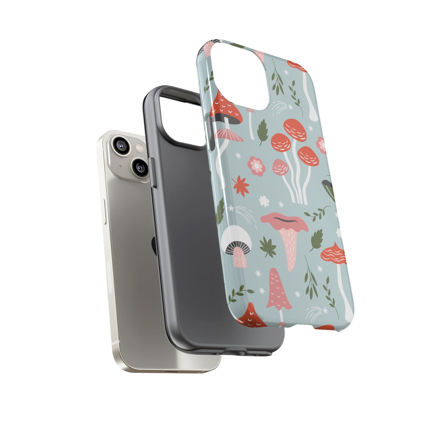 Whimsical Mushroom Phone Case, Cute Floral Smartphone Cover, Unique Gift for Nature Lovers, Trendy Tech Accessory, Eco-friendly Case