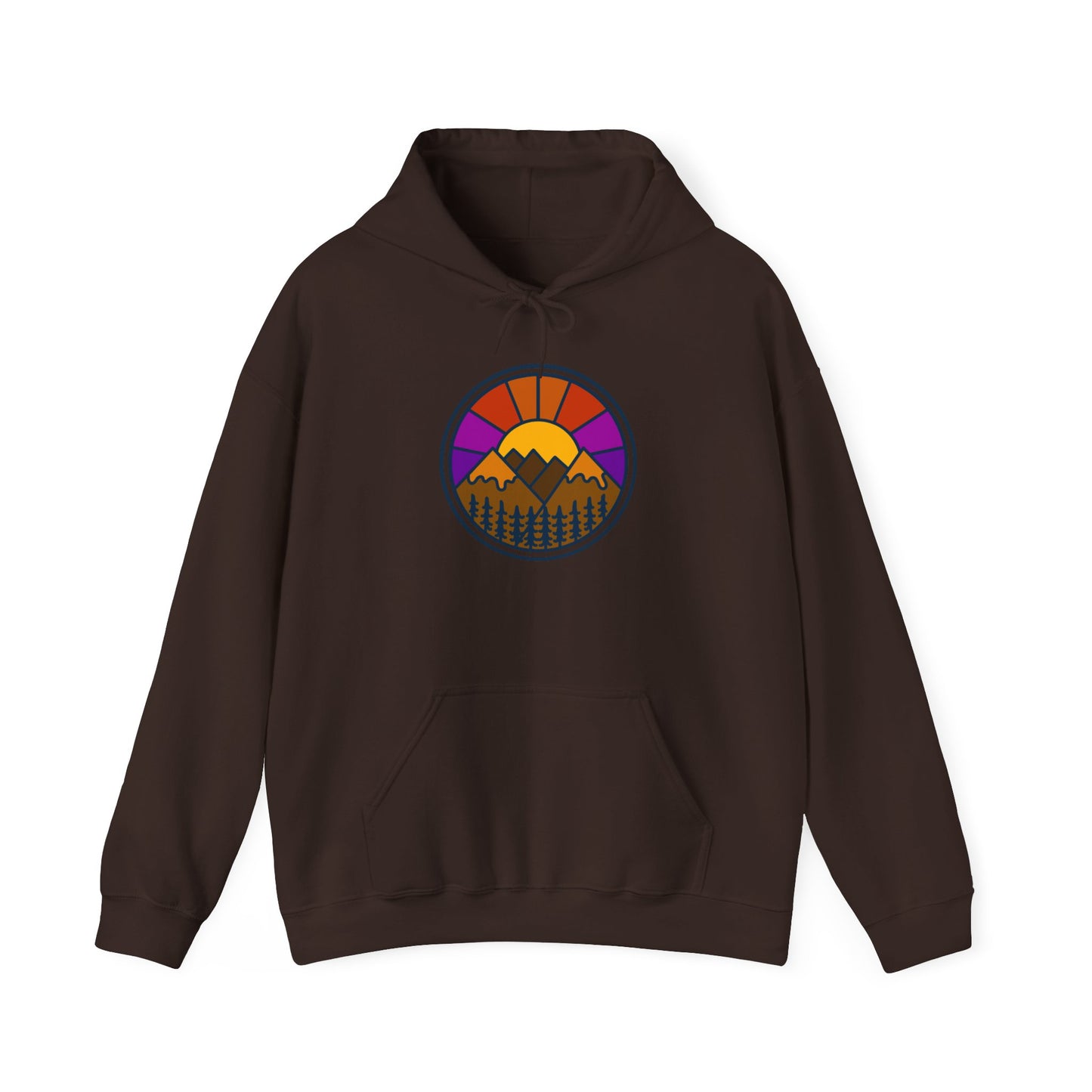 Sunset Mountains Hooded Sweatshirt | Unisex Heavy Blend | Cozy Sweatshirt for Nature Lovers | Perfect Gift for Outdoor Enthusiasts, [...] - MaisonThreadory