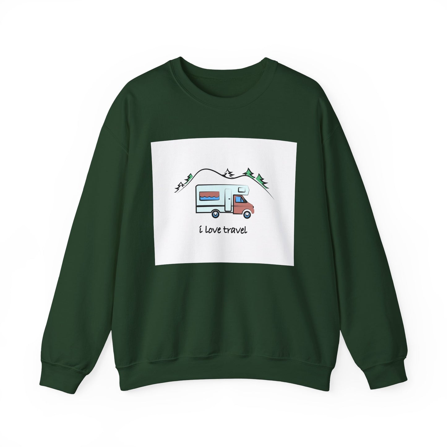 Travel Love Crewneck Sweatshirt | Cozy Adventure Apparel, Perfect for Travel Lovers, Gift Idea for Road Trips, Camping, and Wanderlust - MaisonThreadory