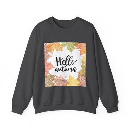 Autumn Vibes Crewneck Sweatshirt, Comfortable Fall Apparel, Unisex Sweater for Cozy Days, Perfect Gift for Fall Lovers, Hello Autumn Design
