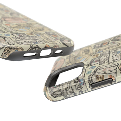 Travel-Inspired Magnetic Tough Cases, Unique Phone Accessories, Perfect for Adventurers, Great Gift for Travelers or Holidays