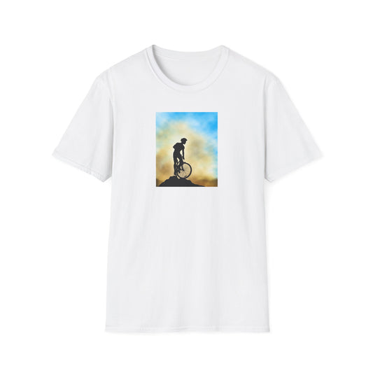 Adventure Awaits Unisex T-Shirt, Mountain Biking Tee, Outdoor Sport Shirt, Gift for Cyclists, Casual Graphic Tee