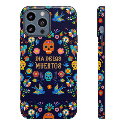 Colorful Dia de los Muertos Phone Case, Skull Design, Floral Phone Cover, Sugar Skull Accessories, Day of the Dead Gift