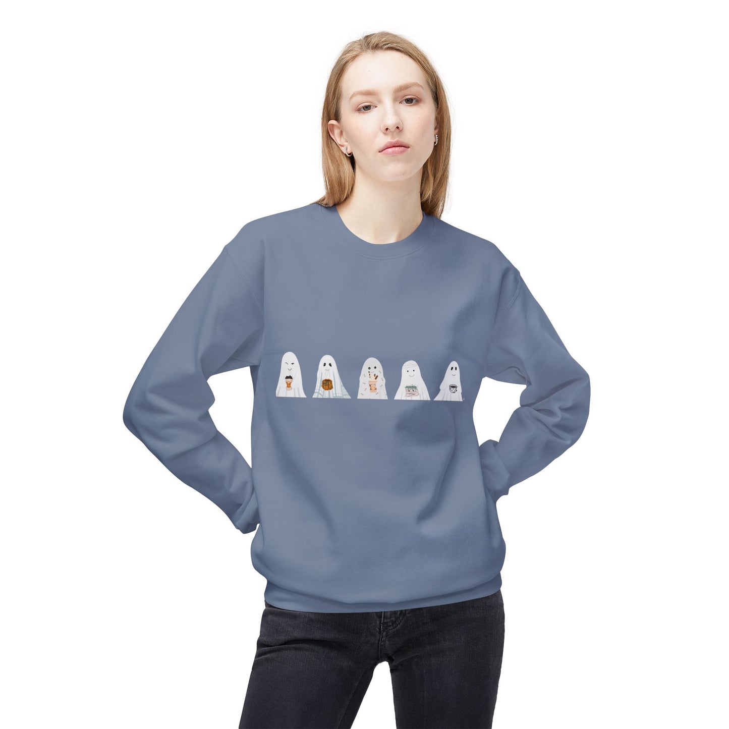 Whimsical Animal Print Fleece Sweatshirt - Cozy Casual Wear, Perfect for Gifts, Pet Lovers Apparel, Halloween, Fall Fashion - MaisonThreadory