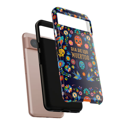 Colorful Dia de los Muertos Phone Case, Skull Design, Floral Phone Cover, Sugar Skull Accessories, Day of the Dead Gift