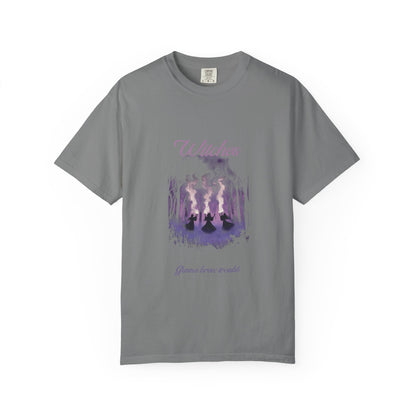 Witches Garment-Dyed T-Shirt | Mystical Apparel for Halloween, Witchy Vibes, Unique Gift, Casual Wear - MaisonThreadory