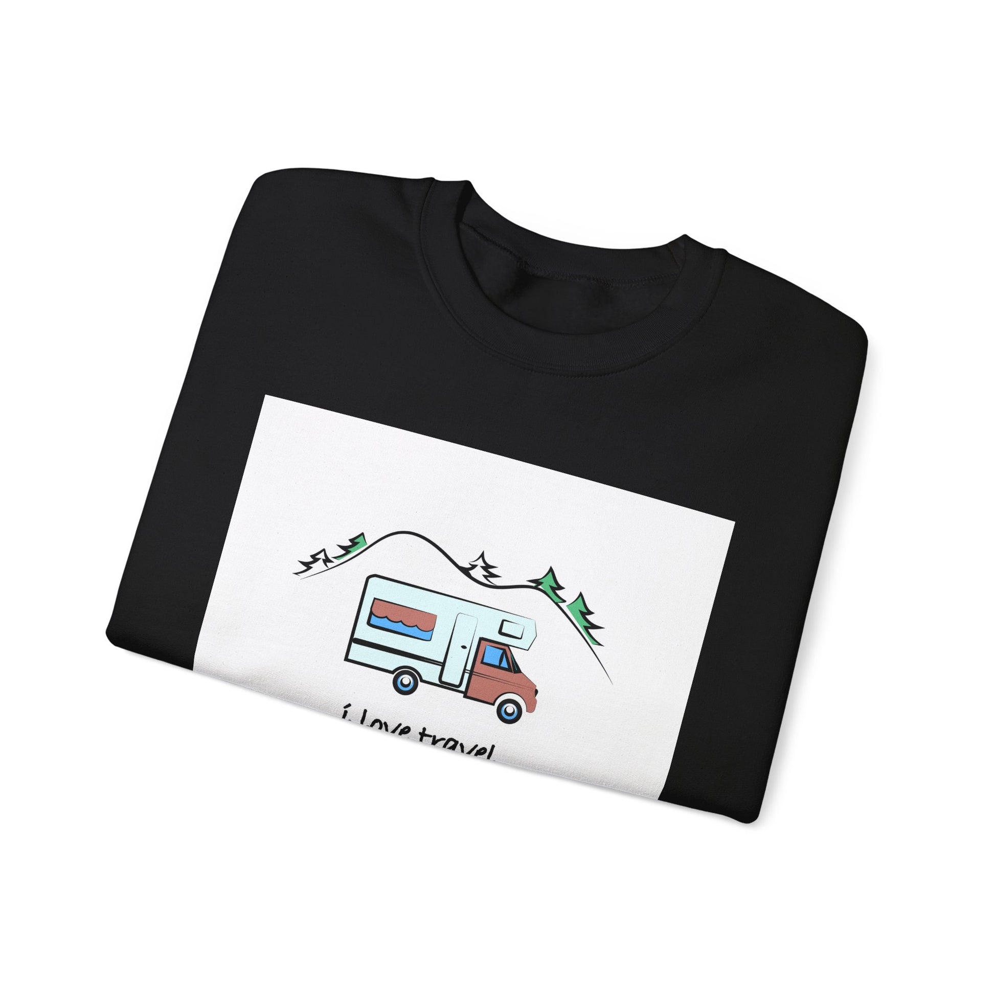 Travel Love Crewneck Sweatshirt | Cozy Adventure Apparel, Perfect for Travel Lovers, Gift Idea for Road Trips, Camping, and Wanderlust - MaisonThreadory