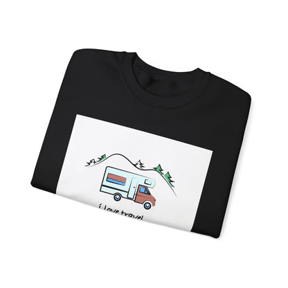 Travel Love Crewneck Sweatshirt | Cozy Adventure Apparel, Perfect for Travel Lovers, Gift Idea for Road Trips, Camping, and Wanderlust - MaisonThreadory
