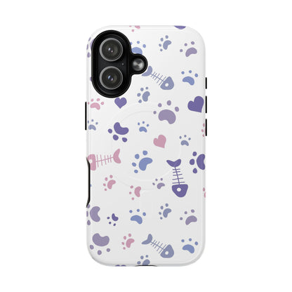Phone Case — Pastel Paw Print Magnetic Tough Case