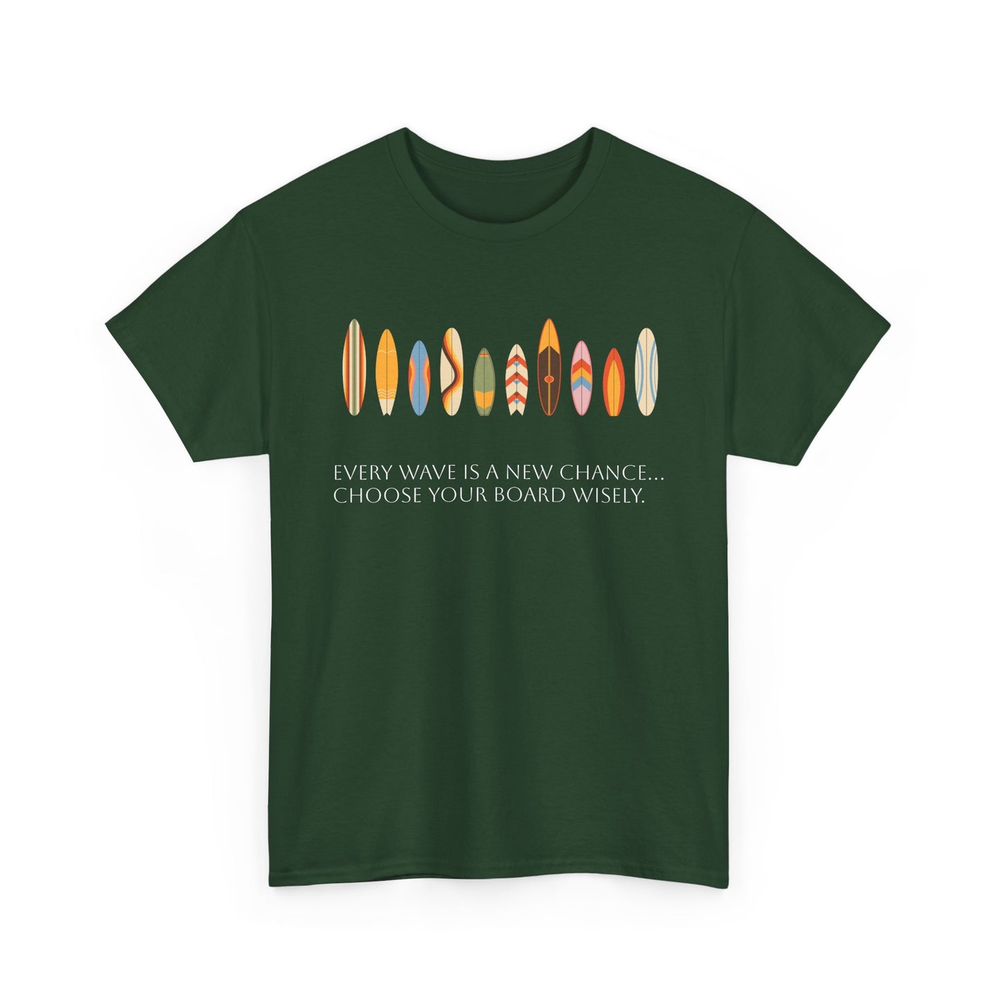 Surf Vibes Unisex Heavy Cotton Tee | Chill Beachwear, Casual Summer Shirt, Gift for Surf Lovers, Vacation Outfit, Everyday Wear - MaisonThreadory