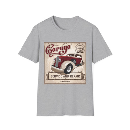 Vintage Garage Service T-Shirt, Car Lover Gift, Classic Auto Enthusiast Tee, Dad Father's Day Gift, Retro Automotive Apparel