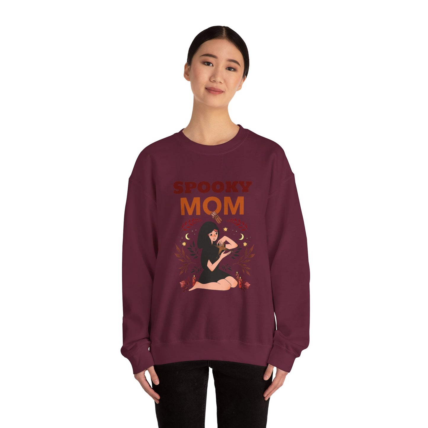 Spooky Mom Sweatshirt | Unisex Crewneck | Halloween Apparel | Gift for Moms | Cozy Fall Fashion | Cute Sweatshirt - MaisonThreadory