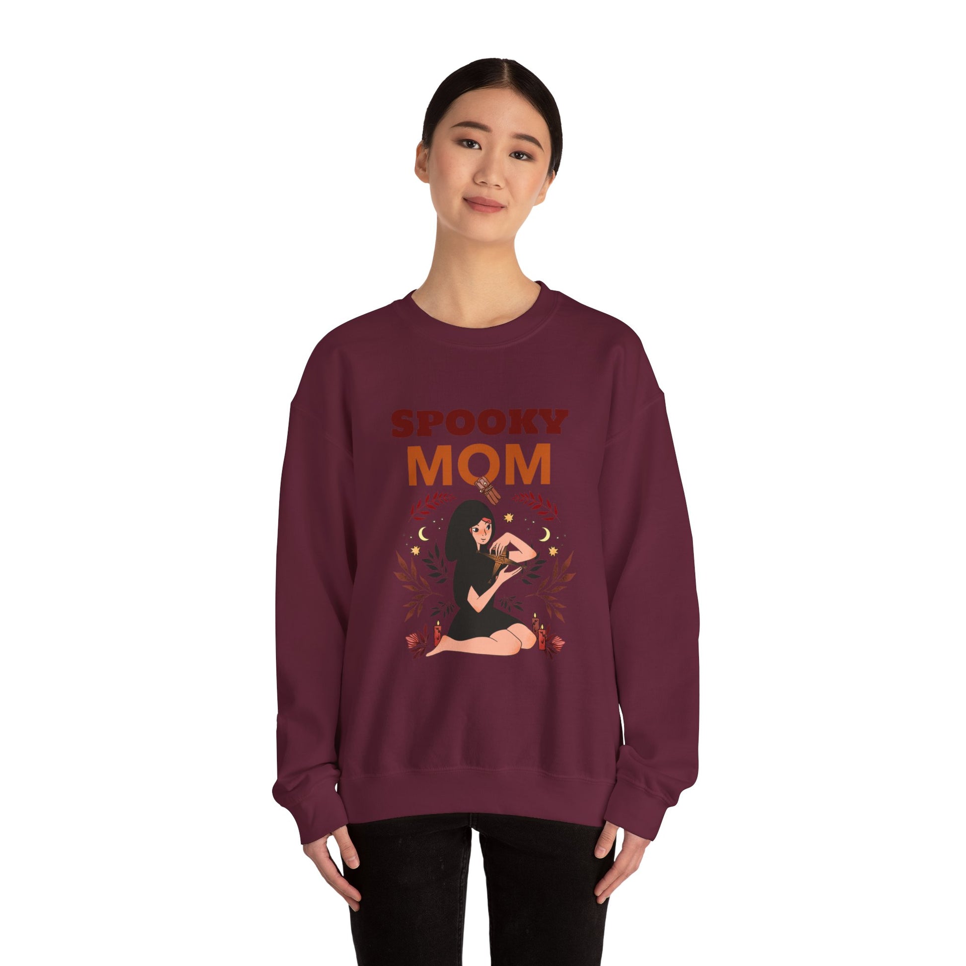 Spooky Mom Sweatshirt | Unisex Crewneck | Halloween Apparel | Gift for Moms | Cozy Fall Fashion | Cute Sweatshirt - MaisonThreadory