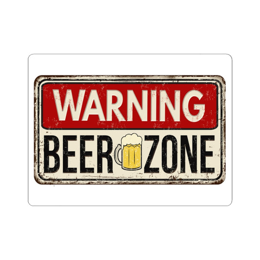 Warning Beer Zone Stickers | Fun Decals for Beer Lovers, Laptop Stickers, Bar Decor, Gift for Friends, Man Cave Accessories - MaisonThreadory