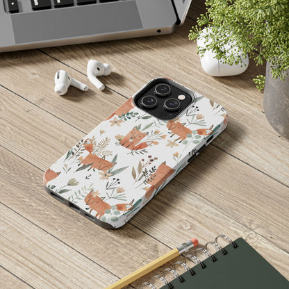 Floral Fox Phone Case, Tough Phone Cases for Nature Lovers, Cute Animal Phone Cover, Gift for Friends, Wildflower Design