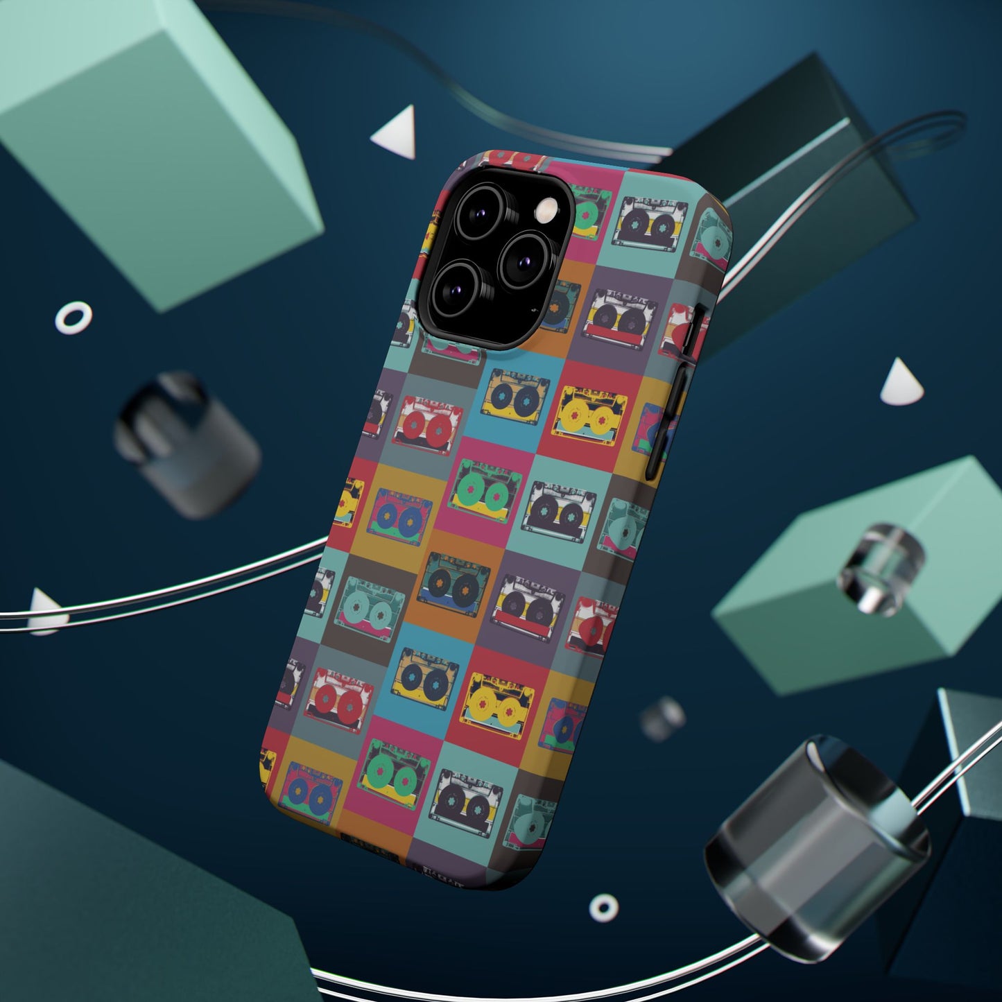 Retro Cassette Tape Phone Case, Vintage Style Tough Case, Music Lover Gift, Funky Tech Accessory, Fun Phone Cover