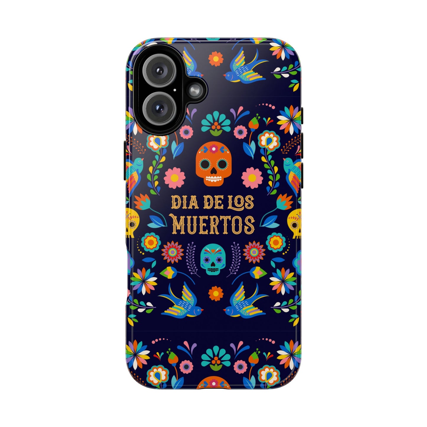Colorful Dia de los Muertos Phone Case, Skull Design, Floral Phone Cover, Sugar Skull Accessories, Day of the Dead Gift