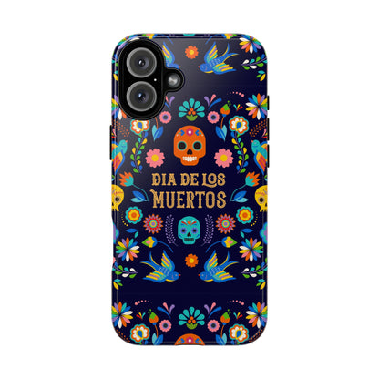 Colorful Dia de los Muertos Phone Case, Skull Design, Floral Phone Cover, Sugar Skull Accessories, Day of the Dead Gift