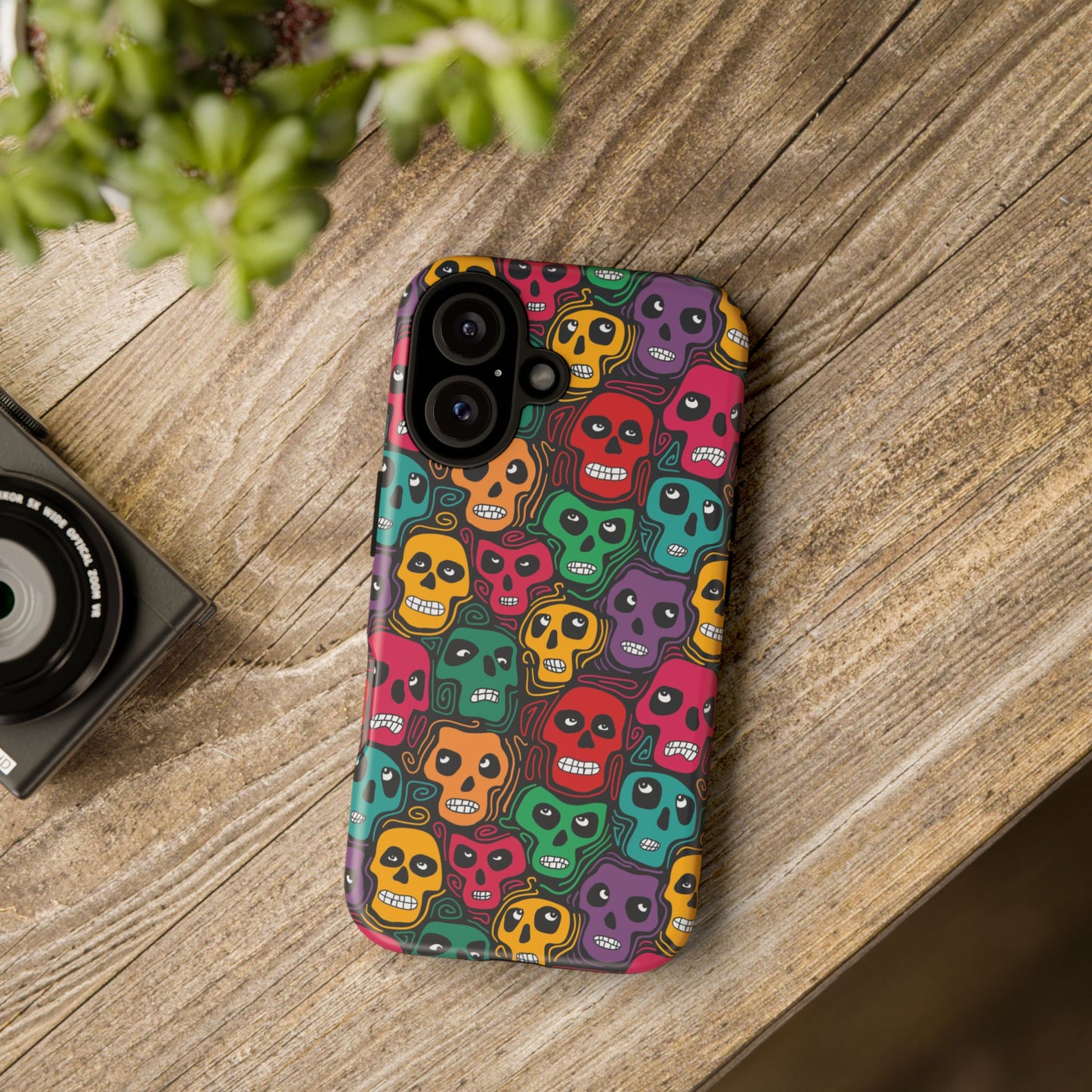 Phone Case, Day of the Dead Tough Case Phone, Mexican Skull Phone Cover, Floral Skeleton Phone Protector, Sugar Skull iPhone Case, Tough