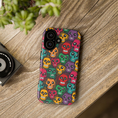 Phone Case, Day of the Dead Tough Case Phone, Mexican Skull Phone Cover, Floral Skeleton Phone Protector, Sugar Skull iPhone Case, Tough