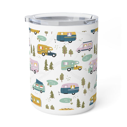 Adventure Awaits Insulated Coffee Mug, Travel Mug, Camper Coffee Cup, Road Trip Gift, Nature Lover's Mug - MaisonThreadory
