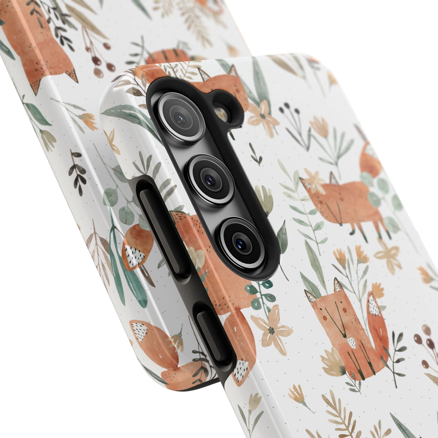Floral Fox Phone Case, Tough Phone Cases for Nature Lovers, Cute Animal Phone Cover, Gift for Friends, Wildflower Design