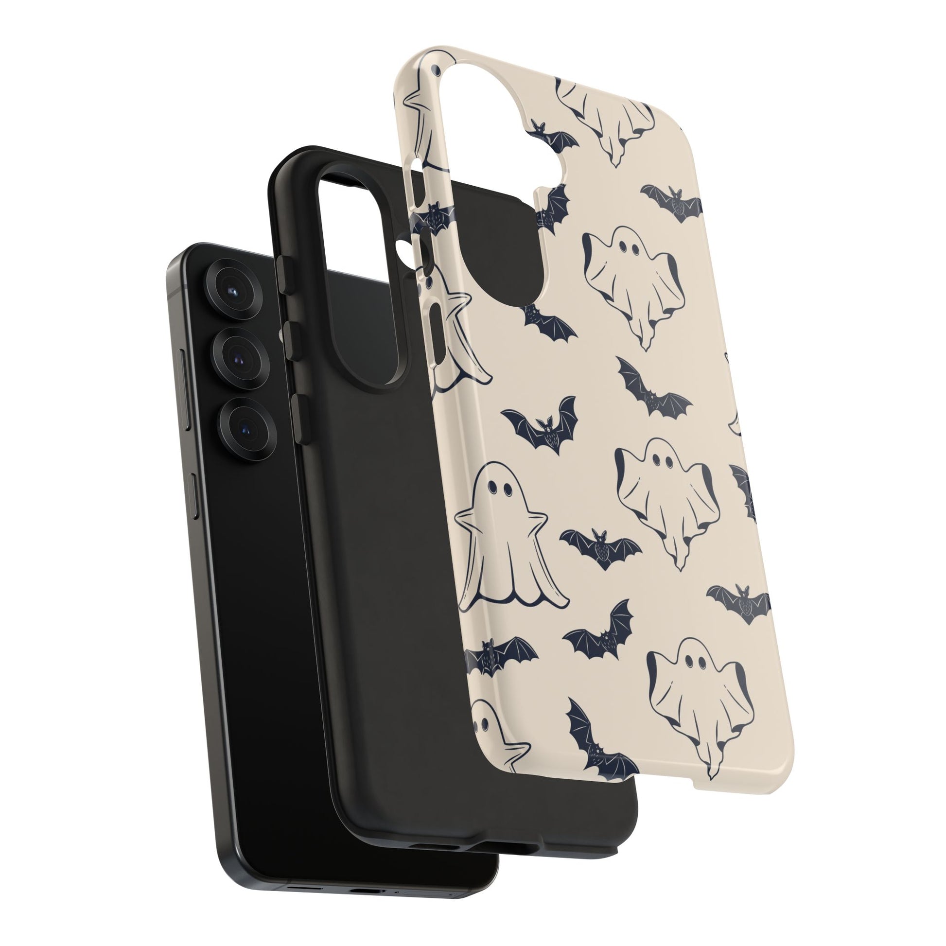 Halloween Phone Case, Ghosts and Bats, Cute Phone Cover, Spooky Accessories, Fall Decor, Gifts for Her, Halloween Party - MaisonThreadory