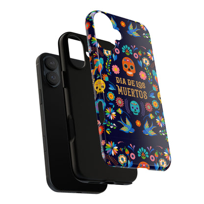 Colorful Dia de los Muertos Phone Case, Skull Design, Floral Phone Cover, Sugar Skull Accessories, Day of the Dead Gift