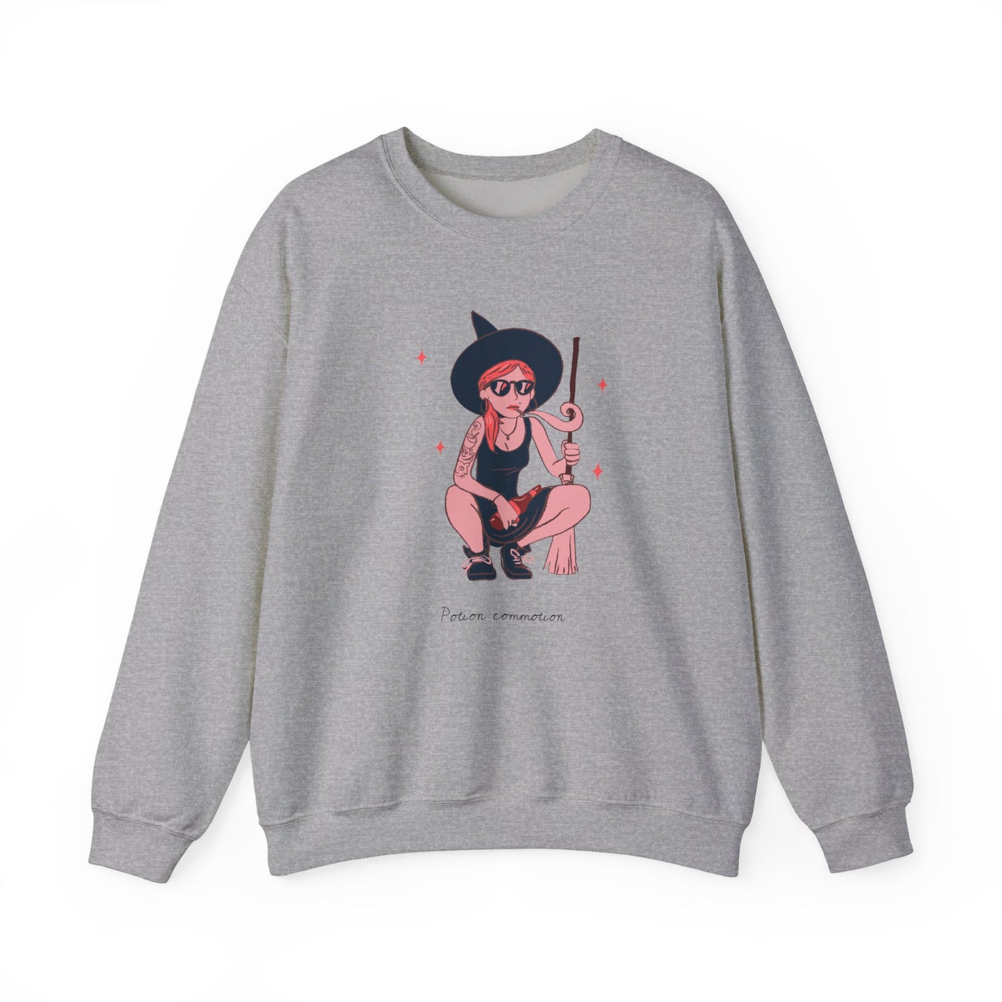 Witchy Vibes Crewneck Sweatshirt, Cozy Fashion, Unisex Sweatshirt, Gift for Her, Casual Wear, Halloween Apparel - MaisonThreadory