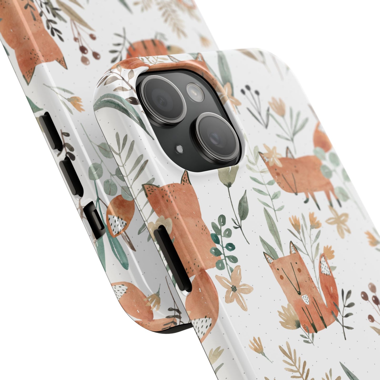 Floral Fox Phone Case, Tough Phone Cases for Nature Lovers, Cute Animal Phone Cover, Gift for Friends, Wildflower Design