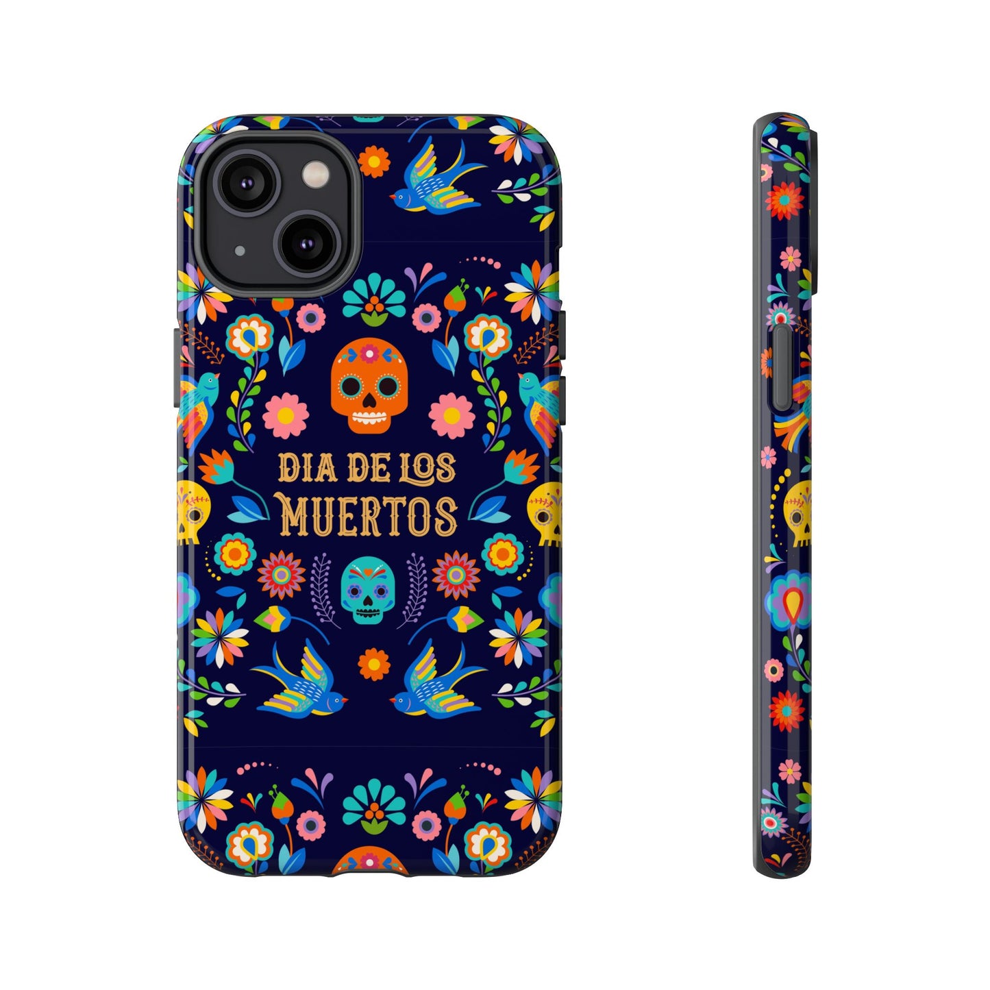 Colorful Dia de los Muertos Phone Case, Skull Design, Floral Phone Cover, Sugar Skull Accessories, Day of the Dead Gift