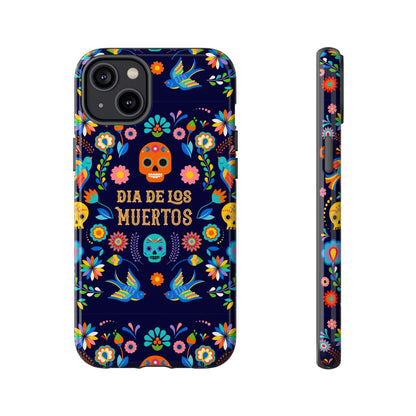 Colorful Dia de los Muertos Phone Case, Skull Design, Floral Phone Cover, Sugar Skull Accessories, Day of the Dead Gift