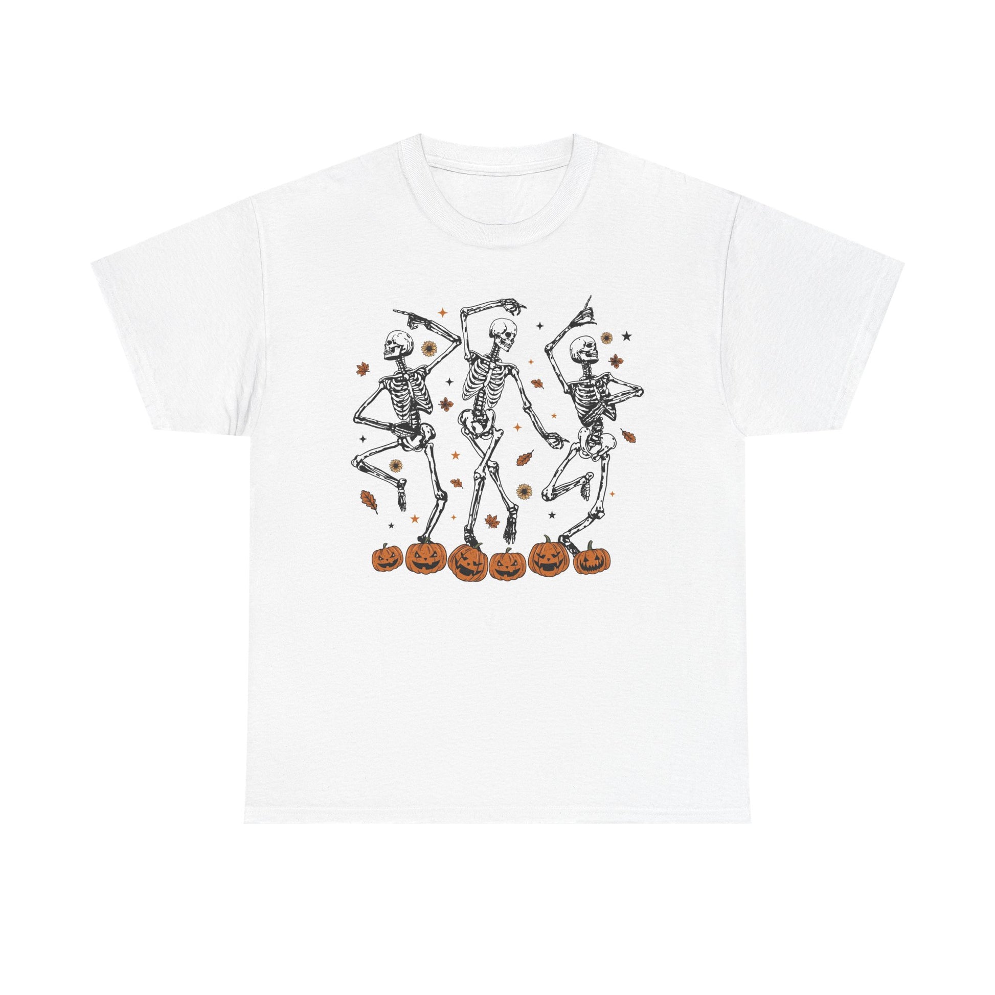 Halloween Dance Skeleton Unisex Heavy Cotton Tee - Spooky Seasonal Shirt, Fall Festival Top, Trick or Treat Apparel, Ghost Party [...] - MaisonThreadory