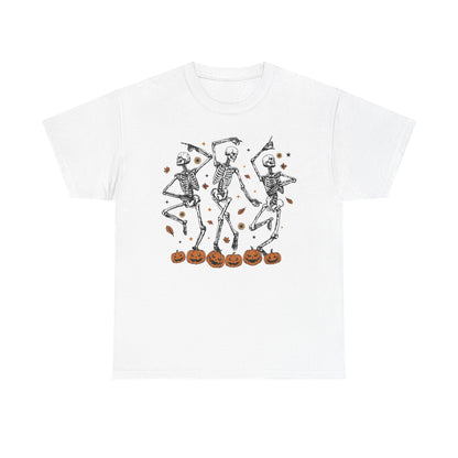 Halloween Dance Skeleton Unisex Heavy Cotton Tee - Spooky Seasonal Shirt, Fall Festival Top, Trick or Treat Apparel, Ghost Party [...] - MaisonThreadory