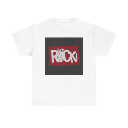 Let's Rock! Unisex Heavy Cotton Tee | Casual Music Apparel, Gift for Music Lovers, Concert Outfit, Rock Band Merchandise, Everyday Wear