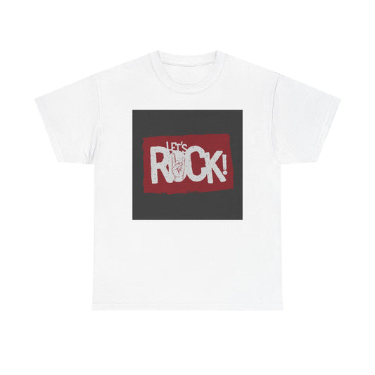 Let's Rock! Unisex Heavy Cotton Tee | Casual Music Apparel, Gift for Music Lovers, Concert Outfit, Rock Band Merchandise, Everyday Wear