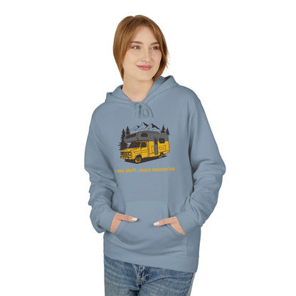 Adventure Awaits Fleece Hoodie | Cozy Travel Hoodie, Campfire Apparel, Unisex Gift, Outdoor Gear, Nature Lover Sweatshirt - MaisonThreadory